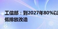 工信部：到2027年80%以上钢铁产能完成超低排放改造