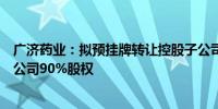 广济药业：拟预挂牌转让控股子公司湖北广济医药科技有限公司90%股权