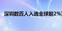 深圳数百人入选全球前2%顶尖科学家榜单