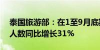 泰国旅游部：在1至9月底期间外国游客入境人数同比增长31%