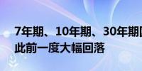 7年期、10年期、30年期国债收益率均转涨此前一度大幅回落