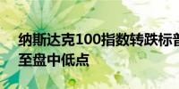 纳斯达克100指数转跌标普500指数跌0.2%至盘中低点