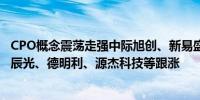 CPO概念震荡走强中际旭创、新易盛涨超10%天孚通信、太辰光、德明利、源杰科技等跟涨