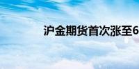 沪金期货首次涨至600元/克