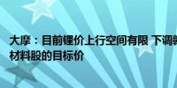 大摩：目前锂价上行空间有限 下调赣锋锂业、天齐锂业等新材料股的目标价