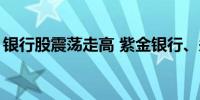 银行股震荡走高 紫金银行、郑州银行涨超5%