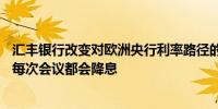 汇丰银行改变对欧洲央行利率路径的预测预计从10月开始的每次会议都会降息