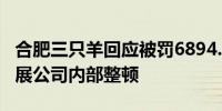 合肥三只羊回应被罚6894.91万元：将全面开展公司内部整顿