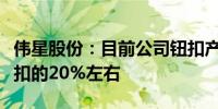 伟星股份：目前公司钮扣产品占国内中高端钮扣的20%左右