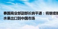 泰国商业部副部长纳平通：将继续推动具有地理标志的泰国水果出口到中国市场