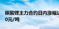 碳酸锂主力合约日内涨幅达4.00%现报80800元/吨