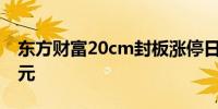 东方财富20cm封板涨停日内成交额超280亿元