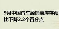 9月中国汽车经销商库存预警指数为54.0% 环比下降2.2个百分点