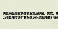 内盘商品期货多数收涨集运欧线、焦炭、焦煤、玻璃、螺纹钢、热卷主力收盘涨停铁矿石涨超10%纯碱涨超8%硅铁、橡胶、锰硅涨超6%