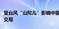 受台风“山陀儿”影响中国台湾暂停周三股市交易