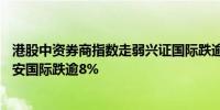 港股中资券商指数走弱兴证国际跌逾10%东方证券、国泰君安国际跌逾8%