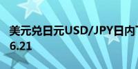 美元兑日元USD/JPY日内下跌0.50%现报146.21