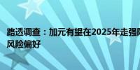 路透调查：加元有望在2025年走强降息促进加国经济并增强风险偏好