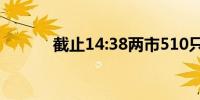 截止14:38两市510只个股涨停