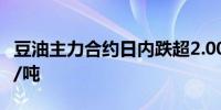 豆油主力合约日内跌超2.00%现报8126.00元/吨