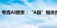 夸克AI搜索：“A股”相关搜索量暴涨870%