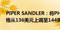 PIPER SANDLER：将PHILLIPS 66目标价格从136美元上调至144美元