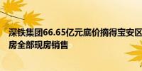 深铁集团66.65亿元底价摘得宝安区涉宅用地 地块内商品住房全部现房销售