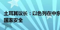 土耳其议长：以色列在中东地区的扩张关乎土国家安全