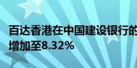 百达香港在中国建设银行的持股比例从0.01%增加至8.32%