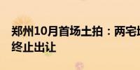 郑州10月首场土拍：两宅地底价成交 一地块终止出让