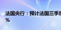 法国央行：预计法国三季度GDP增速为0.45%