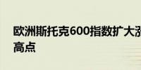 欧洲斯托克600指数扩大涨幅至0.5%为盘中高点