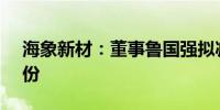 海象新材：董事鲁国强拟减持0.79%公司股份