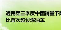 通用第三季度中国销量下降21%新能源车占比首次超过燃油车