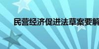 民营经济促进法草案要解决哪些关切？