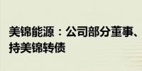 美锦能源：公司部分董事、高级管理人员拟增持美锦转债