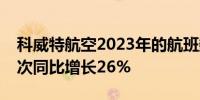 科威特航空2023年的航班数量增至32839架次同比增长26%