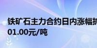 铁矿石主力合约日内涨幅扩大至2.00%现报801.00元/吨