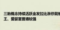 三胎概念持续活跃金发拉比涨停戴维医疗、高乐股份、孩子王、爱婴室普遍较强