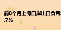 前8个月上海口岸出口食用水产品同比增长18.7%