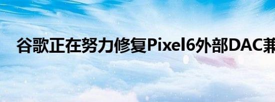 谷歌正在努力修复Pixel6外部DAC兼容性