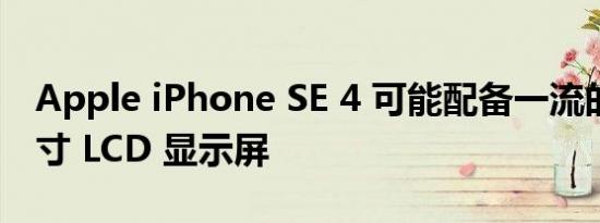 Apple iPhone SE 4 可能配备一流的 6.1 英寸 LCD 显示屏