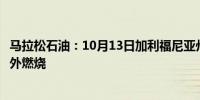 马拉松石油：10月13日加利福尼亚州威尔明顿炼油厂发生意外燃烧