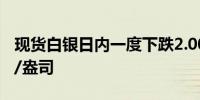 现货白银日内一度下跌2.00%现报30.90美元/盎司