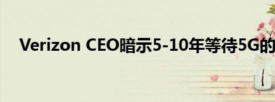 Verizon CEO暗示5-10年等待5G的回报