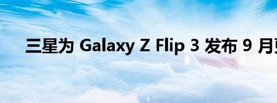 三星为 Galaxy Z Flip 3 发布 9 月更新