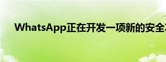 WhatsApp正在开发一项新的安全功能