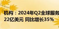 机构：2024年Q2全球服务器市场产值达454.22亿美元 同比增长35%