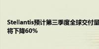 Stellantis预计第三季度全球交付量同比下降20%玛莎拉蒂将下降60%