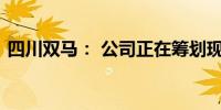 四川双马： 公司正在筹划现金收购股权事项